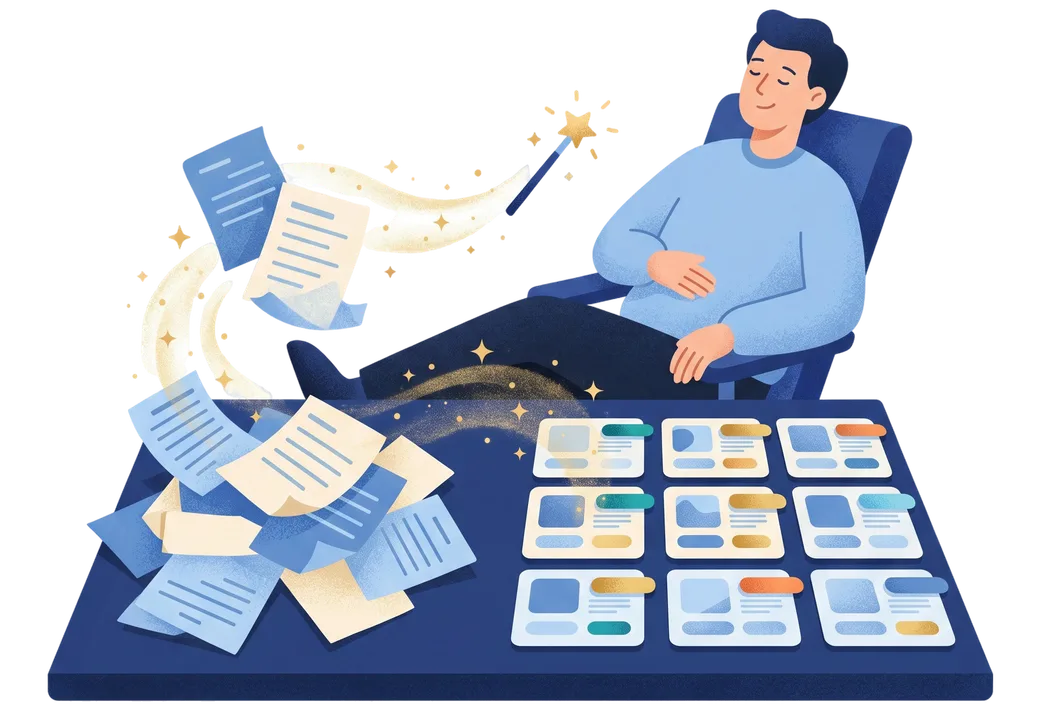 AI automatically summarizes, tags, and extracts text via OCR